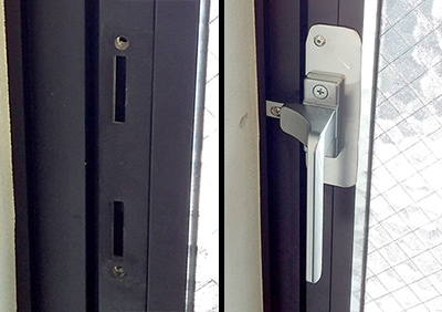 窓のグレモン式の内締まり錠をNAKANISHIのカムロック錠「DC-615A」へ交換