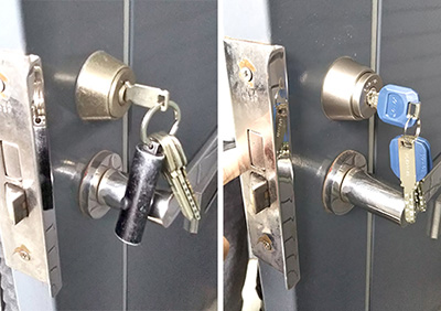 マンションの玄関ドアのシリンダーを「カバエース」に鍵交換