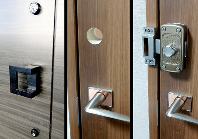 「V-18」の交換及び室内ドアへ「V-MDU-5」を取り付け