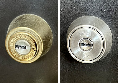 ROYAL GUARDIANのシリンダーを美和ロックの「PR」へ