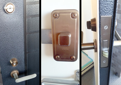 ドアシリンダーとメイン使用の面付け錠前の二箇所を交換