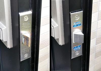 引っ掛かりがある玄関ドアのGOALの「PY」ラッチを交換