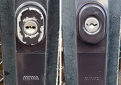交差できないタイプの引き戸の鍵を「PS SL99(MIWA)」へ交換