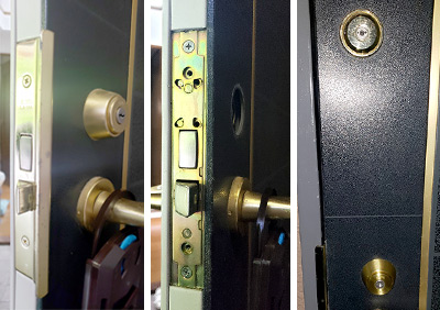 MIWAのレバーハンドル錠「LA」のシリンダーを「U9 LA.CY BS」へ