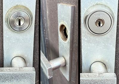 動きが悪いシリンダーをKABAの「3238(SV)」へ交換