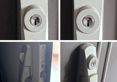 プッシュプルハンドル錠「V-PX/GOAL」を新品へ交換