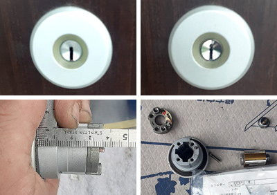 三協立山用の特注品シリンダー「WD9635」を内筒交換