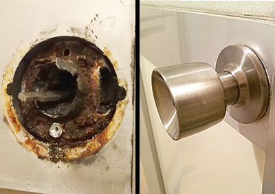 錆びて取れたお風呂のドアノブをGOALの円筒錠「ULW-4」へ交換